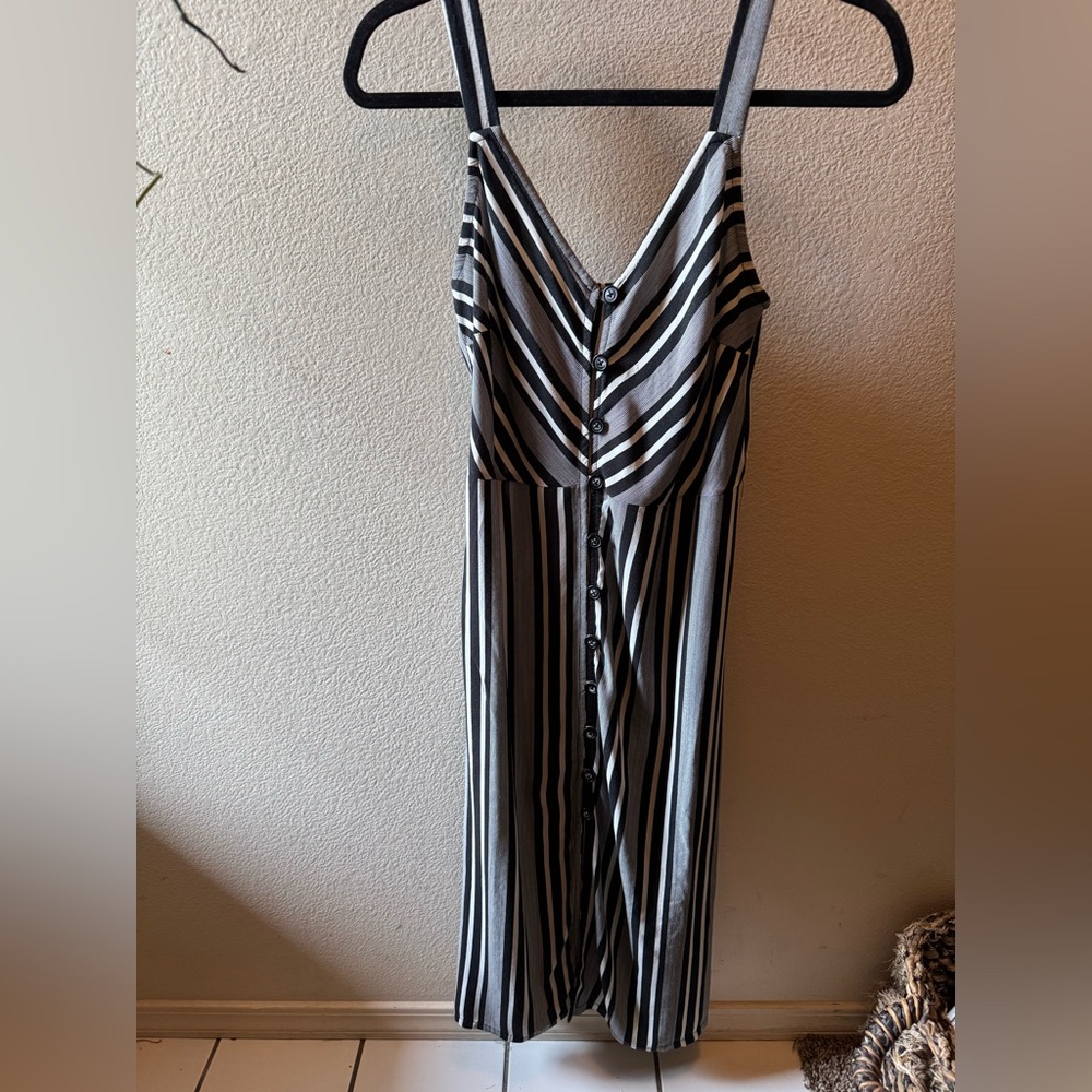 Xhilaration Black and White Striped Dress